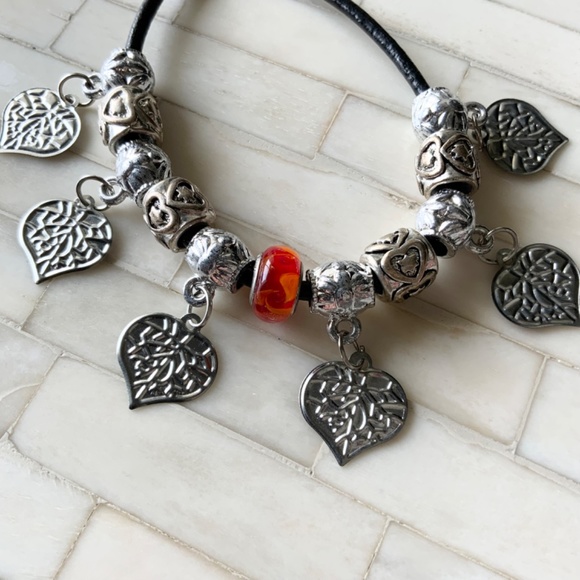 Charm Red & Silver tone Bracelet - Picture 2 of 3